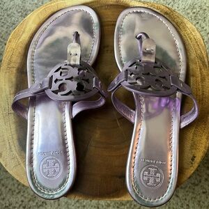 Purple metallic Tory Burch Millers